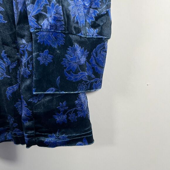 Ursime Velvet Top Large Asymmetrical Dolman Sleeve Floral Mock‎ Neck Art to Wear - Picture 11 of 11